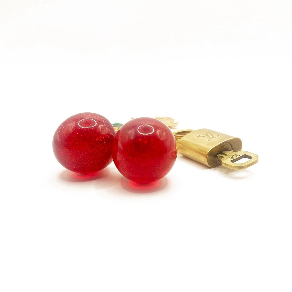Authentic Louis Vuitton Lock Key with Bag Cherry Charm Keychain Key Charm Chain - Picture 6 of 7